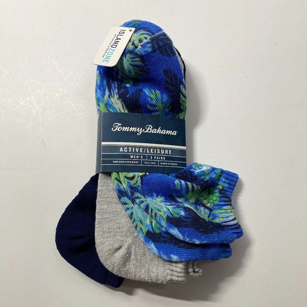 Tommy Bahama Coolmax Island Zone Low Cut Socks One Size - 3 Pair